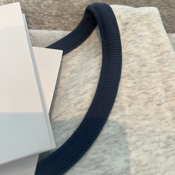 NEW Alexander wang Short Sleeve Lettuce Trim Cropped Tee heather grey - Picture 6 of 9